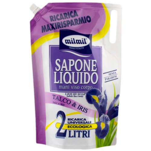 Жидкое мыло для рук и тела Milmil Sapone Liquido talco & iris Тальк и ирис 2000 мл